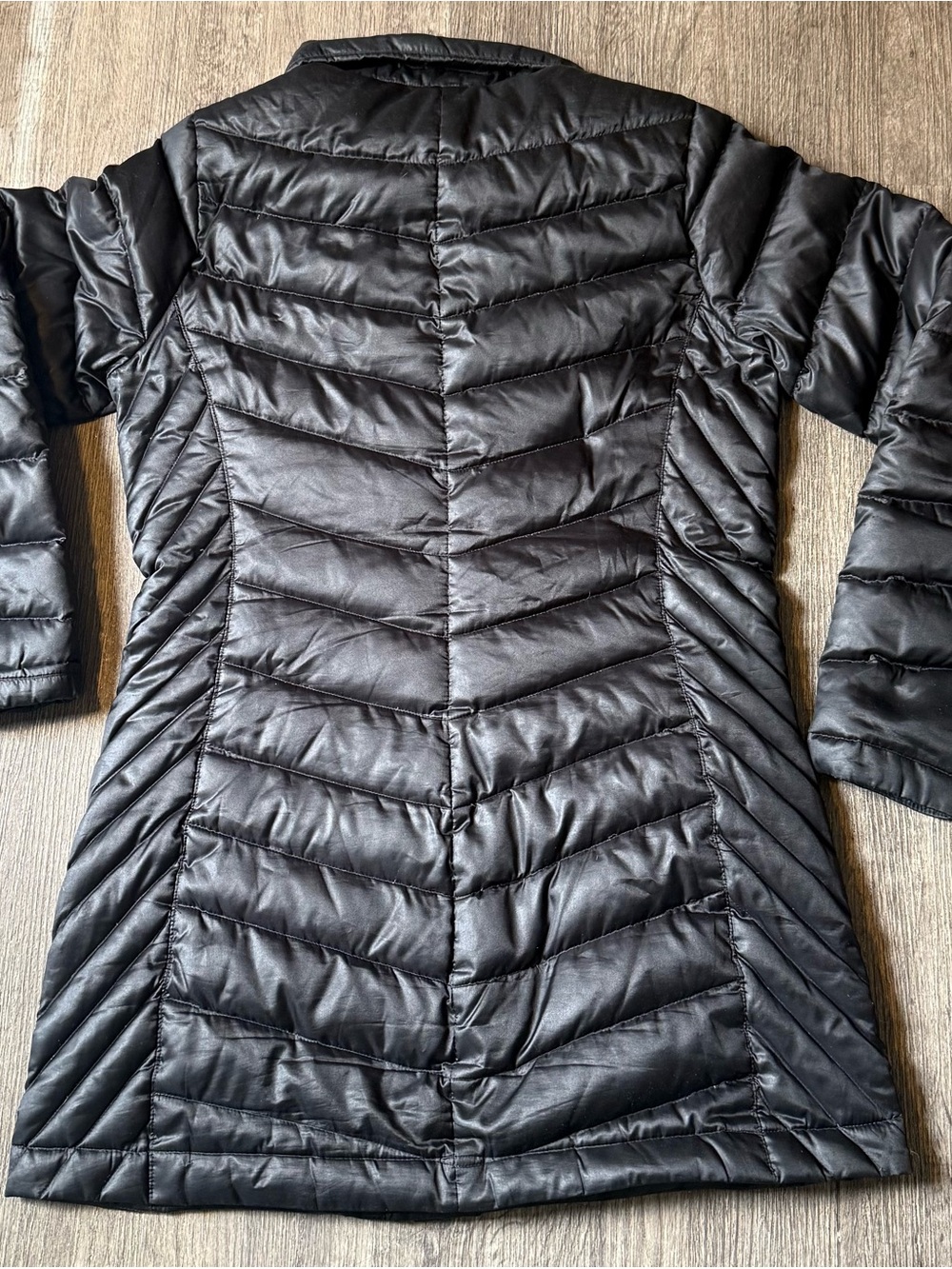 Eddie Bauer Black Quilted Asymmetrical Puffer Coat Size M - Picture 2 of 8